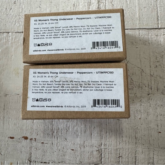 Allbirds Trino Thong NEW size XS Lot of 2 in Peppercorn Grey Merino Wool Blend - Picture 9 of 10
